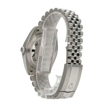 Rolex Datejust 41 Edelstahl Weißgold 126334 Blau Jubile-Band seitliche Ansicht des Armbands und Gehäuses