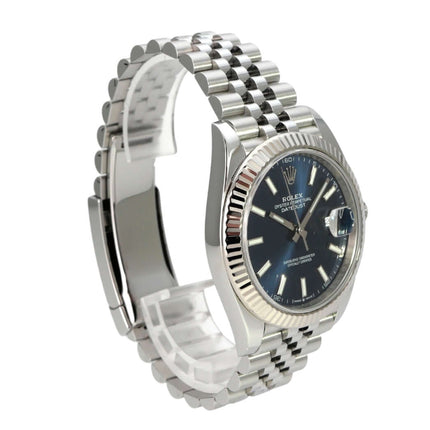Rolex Datejust 41 Edelstahl Weißgold 126334 Blau Jubile-Band mit blauem Zifferblatt und jubilee-Armband