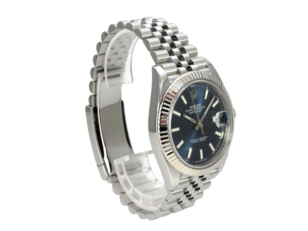Rolex Datejust 41 Edelstahl Weißgold 126334 Blau Jubile-Band mit blauem Zifferblatt und jubilee-Armband