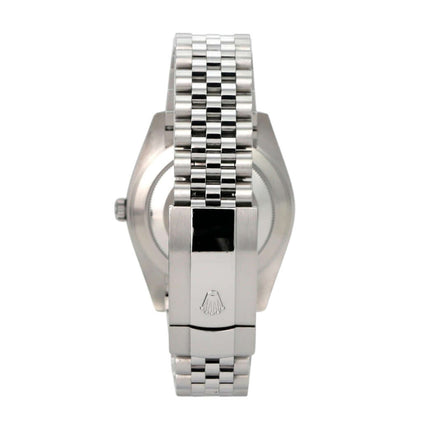 Rolex Datejust 41 Edelstahl Weißgold 126334 Blau Jubile-Band Rückansicht des Jubilé-Armbands