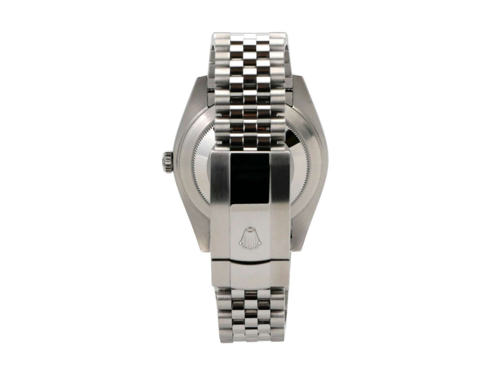 Rolex Datejust 41 Oystersteel Weißgold 126334 Blau Römisch Jubile-Band Rückansicht mit Jubile-Armband