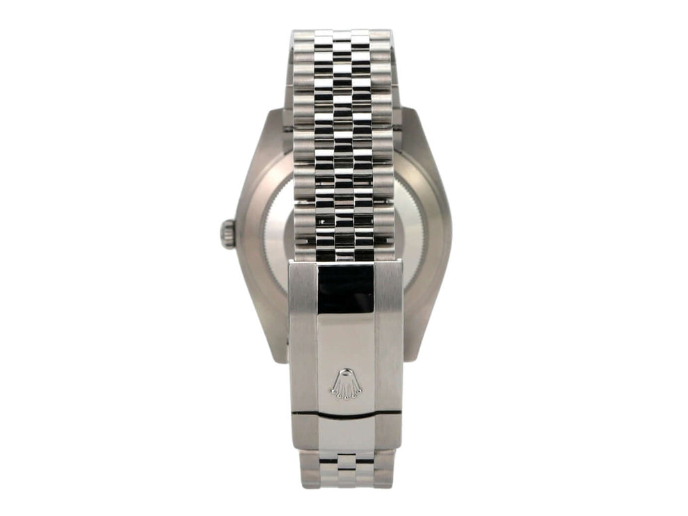 Rolex Datejust 41 Oystersteel Weißgold 126334 Blau Römisch Jubile-Band Rückseite mit Jubile-Armband und Logo