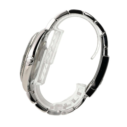 Rolex Datejust 41 Edelstahl Weißgold 126334 Blau Römisch seitliche Ansicht des Uhrenarmbands