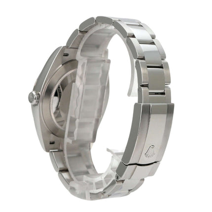 Rolex Datejust 41 Edelstahl Weißgold 126334 Mint Green Armband und Gehäuse Detailansicht.