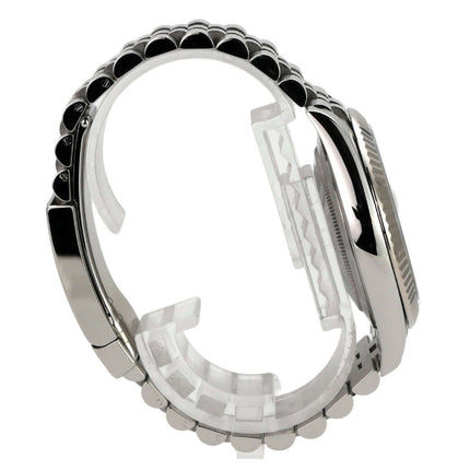 Rolex Datejust 41 Edelstahl Weißgold 126334 Mint Green Jubile-Band mit poliertem Jubile-Armband aus Edelstahl.