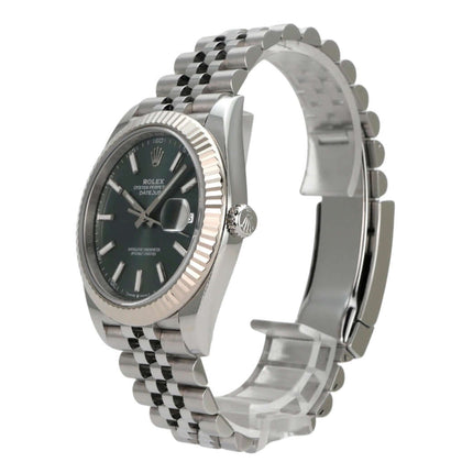 Rolex Datejust 41 Edelstahl Weißgold 126334 Mint Green Jubile-Band mit mintgrünem Zifferblatt und Jubile-Armband