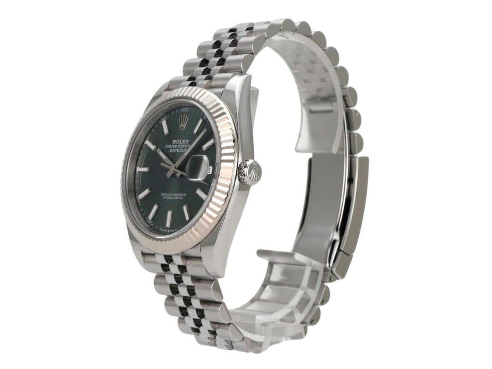 Rolex Datejust 41 Edelstahl Weißgold 126334 Mint Green Jubile-Band mit mintgrünem Zifferblatt und Jubile-Armband