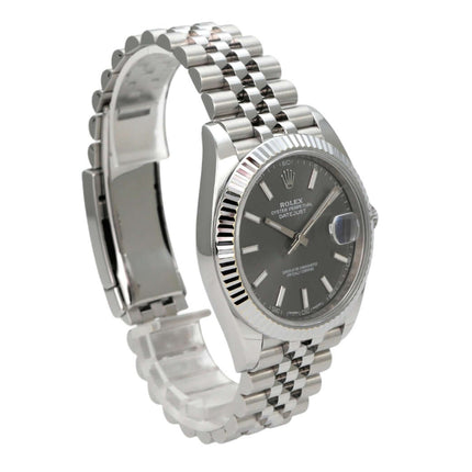 Rolex Datejust 41 Edelstahl Weißgold 126334 Rhodium Jubile-Band, 41 mm Uhr mit Jubilé-Armband