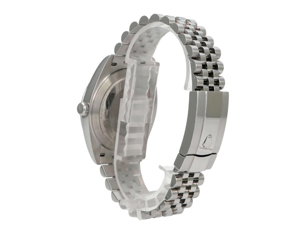Rolex Datejust 41 Edelstahl Weißgold 126334 Rhodium Jubile-Band, Rückansicht mit Jubilé-Armband