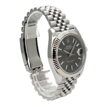 Rolex Datejust 41 Edelstahl Weißgold 126334 Rhodium Jubile-Band, Edelstahlarmband und Weißgoldlünette