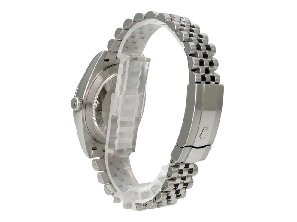 Rolex Datejust 41 Edelstahl Weißgold 126334 Rhodium Jubile-Band, Rückansicht mit Jubilé-Armband
