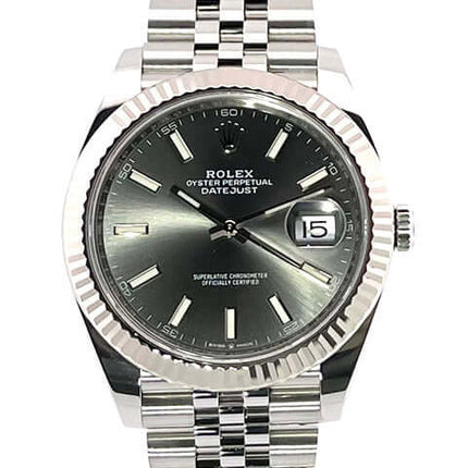 Rolex Datejust 41 126334 Edelstahl Weißgold Rhodium Zifferblatt Jubile-Band aus 2021