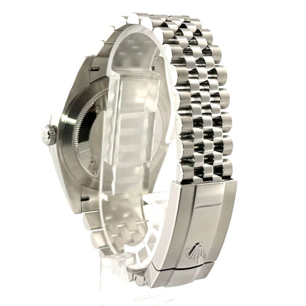 Rückseite der Rolex Datejust 41 Ref. 126334 mit Edelstahl Jubile-Band und Faltschließe