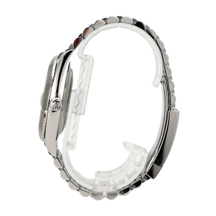 Rolex Datejust 41 Edelstahl Weißgold 126334 Rhodium Römisch Jubile-Band Seitansicht des Uhrarmbands.