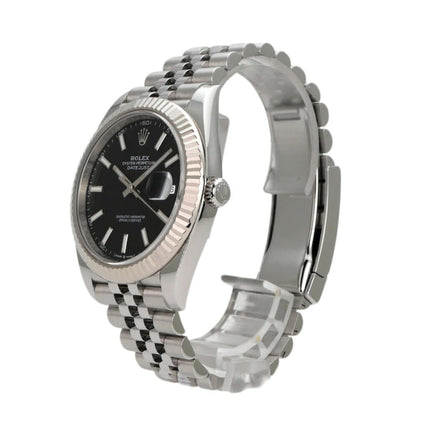 Rolex Datejust 41 Stainless Steel White Gold 126334 Black Jubilee Bracelet