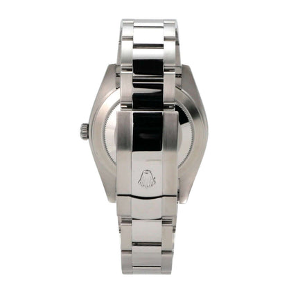 Rolex Datejust 41 Edelstahl Weißgold 126334 Silber Rückansicht des Armbands mit Rolex Logo und poliertem Edelstahl