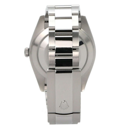 Rolex Datejust 41 Edelstahl Weißgold 126334 Silber Rückansicht des Armbands und Gehäuses.