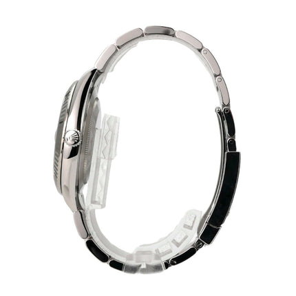 Rolex Datejust 41 Edelstahl Weißgold 126334 Weiß seitliche Ansicht des Gehäuses und Armbands