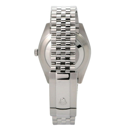 Rolex Datejust 41 Edelstahl Weißgold 126334 Weiß Jubile-Band Rückansicht mit Jubile-Armband.