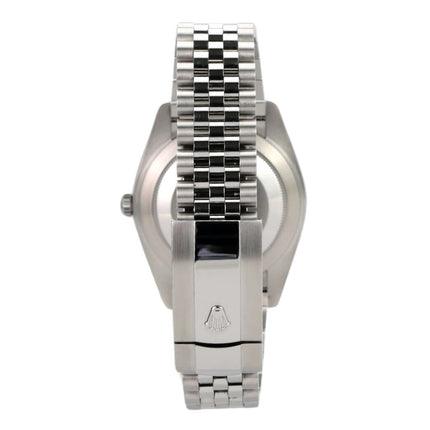 Rolex Datejust 41 Edelstahl mit Weißgold Jubile-Band, Rückansicht, elegant und hochwertig, Modell 126334.