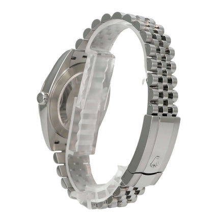Rolex Datejust 41 Edelstahl Weißgold 126334 Weiß Jubile-Band, silbernes Gehäuse und Jubilé-Armband
