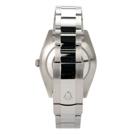 Rolex Datejust 41 Edelstahl Weißgold 126334 Weiß Römisch Rückansicht mit Edelstahl-Oyster-Armband.