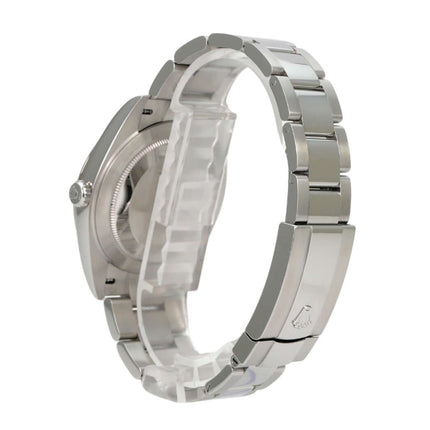 Rolex Datejust 41 Edelstahl Weißgold 126334 Weiß Römisch, Seitenansicht mit Oyster-Armband