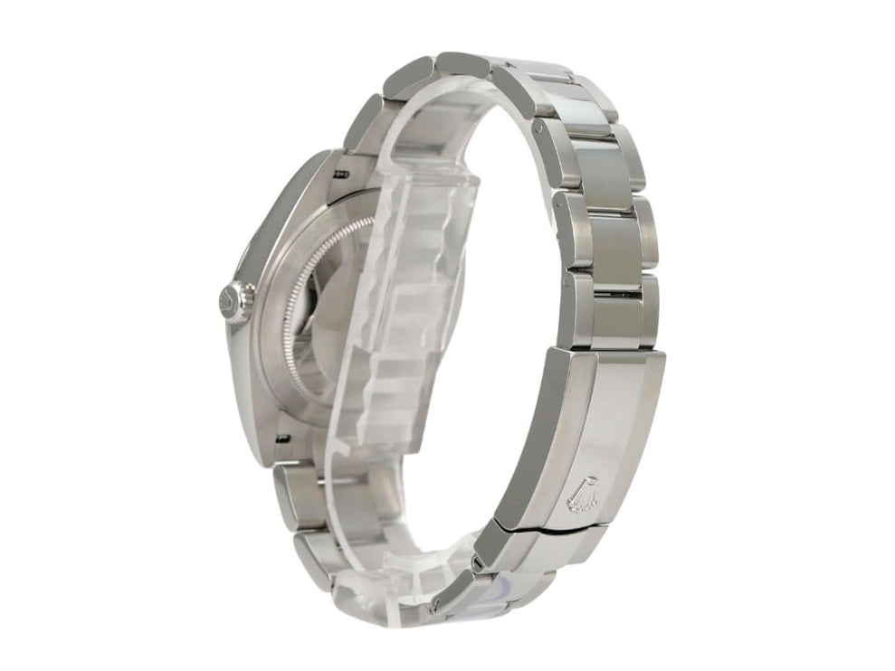 Rolex Datejust 41 Edelstahl Weißgold 126334 Weiß Römisch, Seitenansicht mit Oyster-Armband