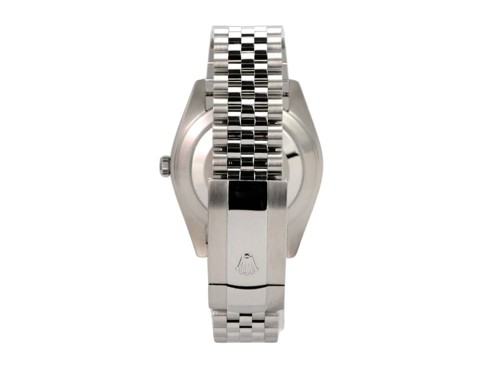 Rolex Datejust 41 Edelstahl Weißgold 126334 Weiß R Jubile-Band Rückansicht mit Jubilé-Armband