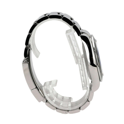 Rolex Daytona Edelstahl 126500LN Schwarz, seitliche Ansicht des Edelstahlarmbands und Gehäuses.