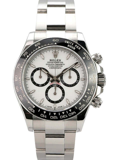 Rolex Daytona Edelstahl 126500LN Weiß mit weißem Zifferblatt und schwarzer Keramiklünette