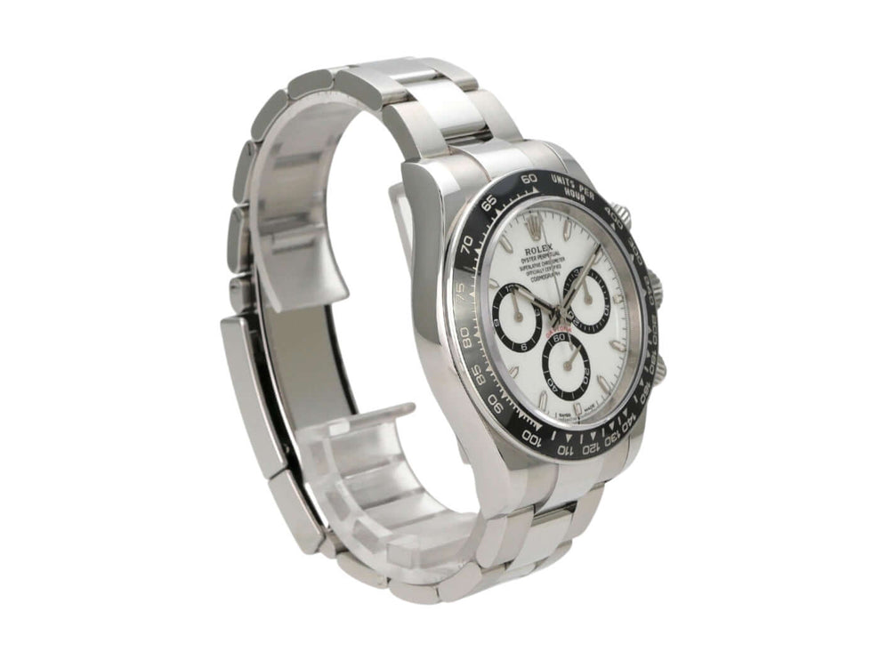 Rolex Daytona Edelstahl 126500LN Weiß - Edelstahl Gehäuse, Weißes Zifferblatt, Keramik Lünette, Oyster Armband.
