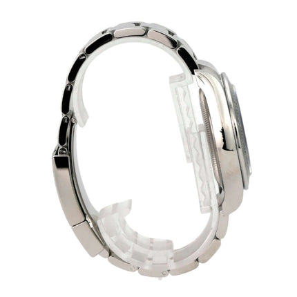 Rolex Daytona Edelstahl 126500LN Weiß seitliche Ansicht mit Oyster-Edelstahlarmband und Keramiklünette.