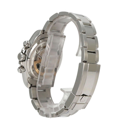 Rolex Daytona Platin 126506 Eisblau Diamant mit poliertem Platin-Armband und satiniertem Gehäuse.