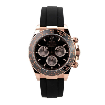 Rolex Daytona Everose-Gold 126515LN Schwarz Oysterflex mit schwarzem Zifferblatt und Keramiklünette