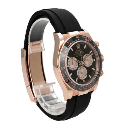 Rolex Daytona Everose-Gold 126515LN Schwarz Oysterflex, schwarzes Zifferblatt und Keramiklünette