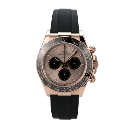 Rolex Daytona Everose-Gold 126515LN Sundust Oysterflex mit schwarzem Armband und grauem Zifferblatt