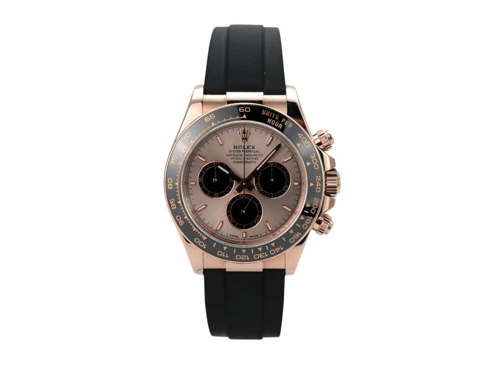 Rolex Daytona Everose-Gold 126515LN Sundust Oysterflex mit schwarzem Armband und grauem Zifferblatt