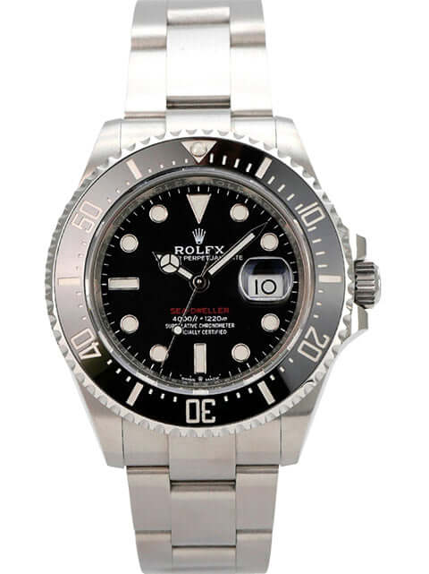 Rolex Sea-Dweller Ref. 126600 aus 2020, Edelstahl, schwarzes Zifferblatt, Keramiklünette, Oyster-Armband