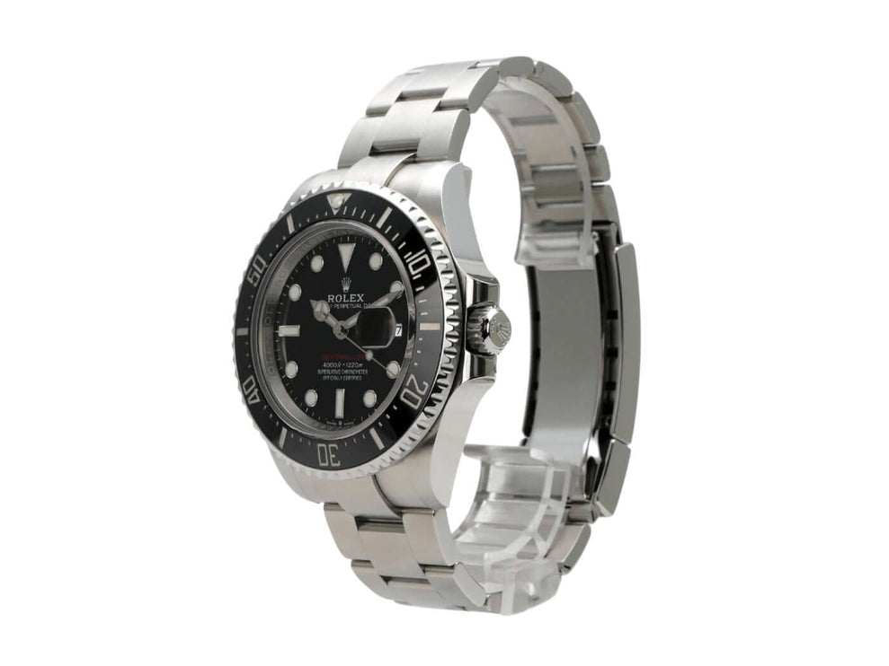 Rolex Sea-Dweller Ref. 126600 mit schwarzem Zifferblatt und Edelstahlarmband, 43 mm Durchmesser, Automatikwerk.