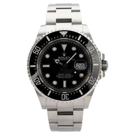 Rolex Sea-Dweller Ref. 126600 aus 2023 mit schwarzem Zifferblatt und Edelstahlarmband