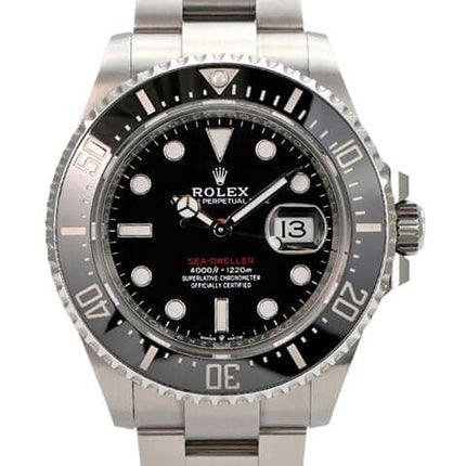Rolex Sea-Dweller Ref. 126600 aus 2023, Edelstahl, schwarzes Zifferblatt, 43 mm, Keramiklünette, Oyster-Armband