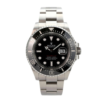Rolex Sea-Dweller Ref. 126600 aus 2023, Edelstahl, schwarzes Zifferblatt, 43 mm, Keramiklünette, Oyster-Armband