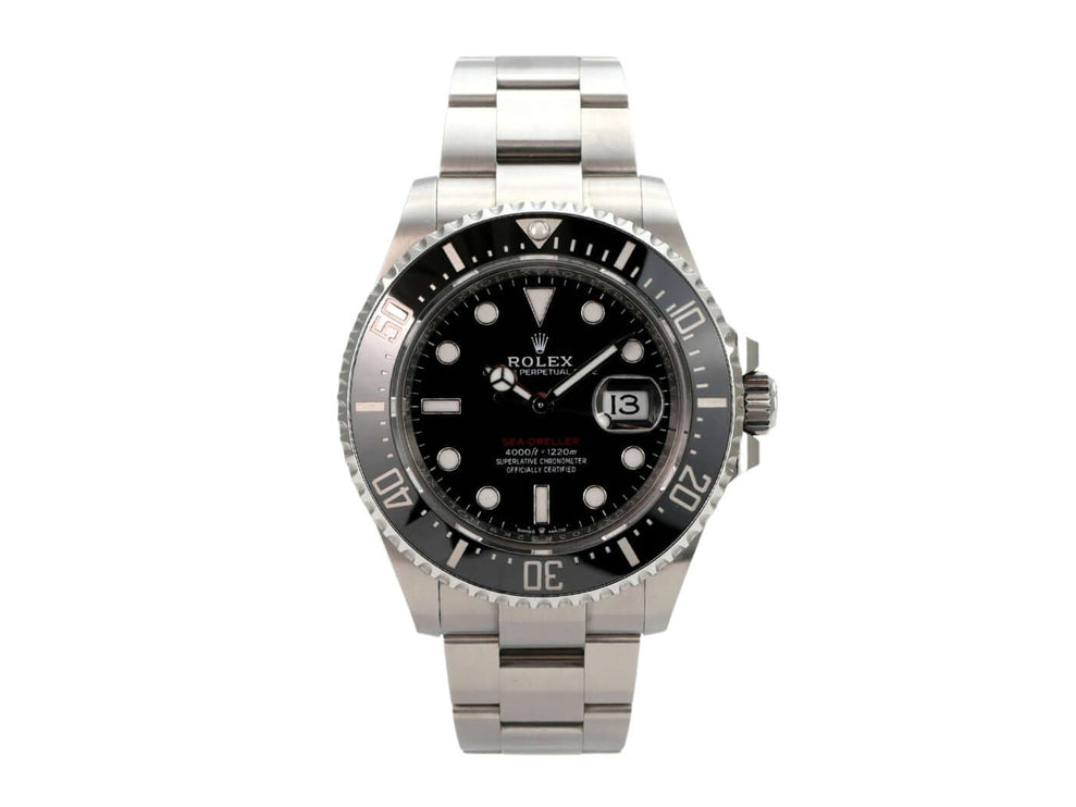 Rolex Sea-Dweller Ref. 126600 aus 2023, Edelstahl, schwarzes Zifferblatt, 43 mm, Keramiklünette, Oyster-Armband