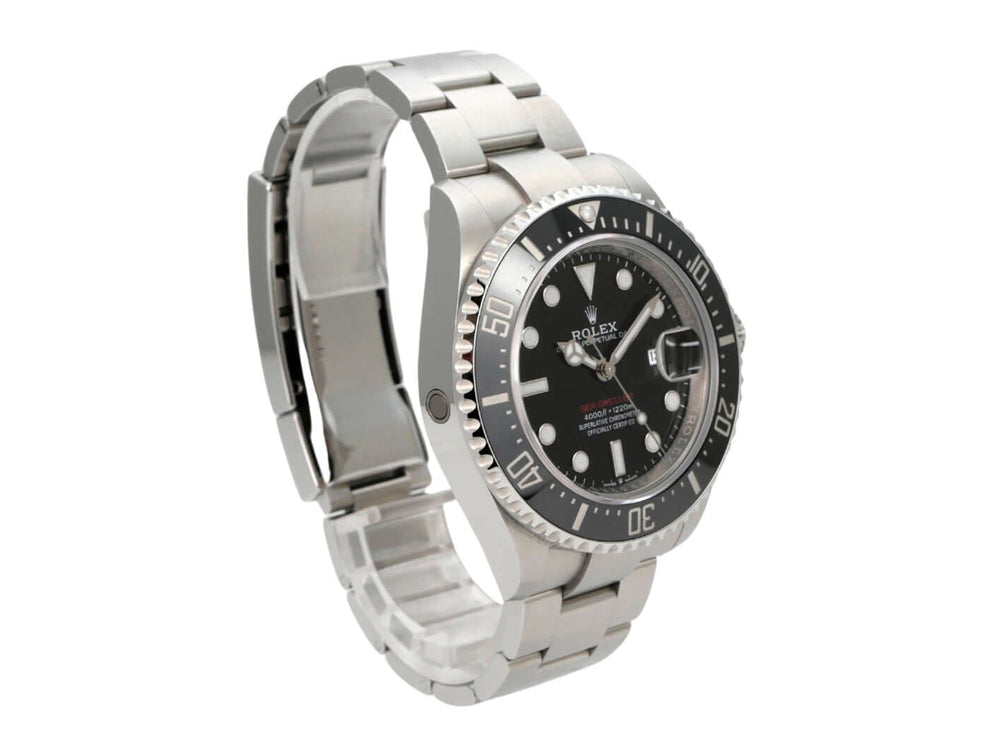 Rolex Sea-Dweller Ref. 126600 aus 2023, Edelstahl, schwarzes Zifferblatt, 43 mm, Keramiklünette, Oyster Armband