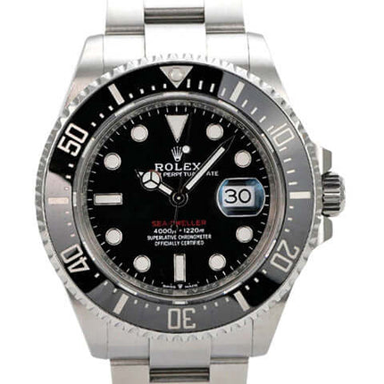 Rolex Sea-Dweller Ref. 126600 Uhr mit schwarzem Zifferblatt und Edelstahlarmband, automatisches Rolex Kaliber 3235.