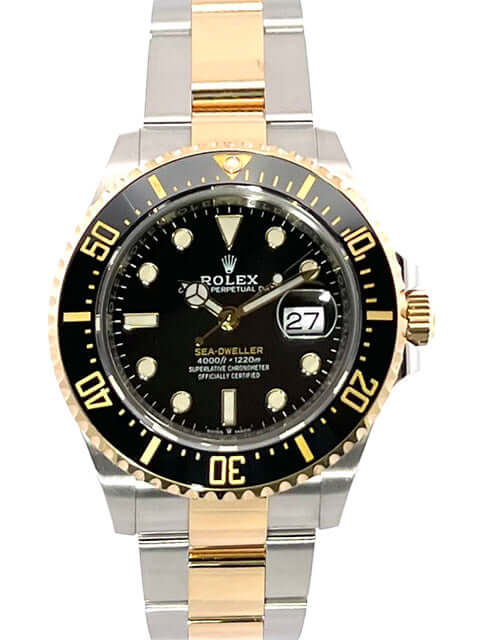 Rolex Sea-Dweller 4000 Ref. 126603 aus Edelstahl und Gelbgold mit schwarzem Zifferblatt und Keramik-Lünette, Ausführung von 2020.