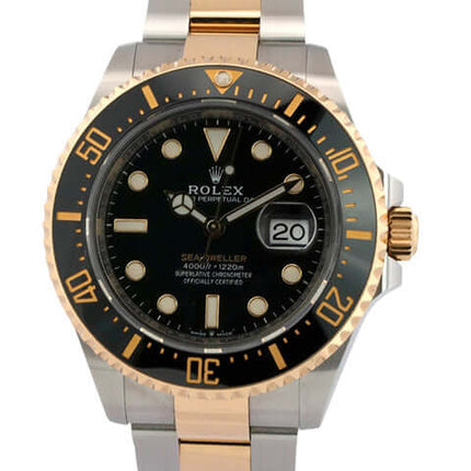 Rolex Sea-Dweller 4000 Ref. 126603 aus Edelstahl und Gelbgold, schwarzes Zifferblatt, 43 mm Gehäuse, einseitig drehbare Lünette, Oyster Armband