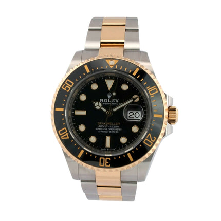 Rolex Sea-Dweller 4000 Ref. 126603 Armbanduhr in Edelstahl und Gelbgold mit schwarzer Keramiklünette und schwarzem Zifferblatt aus dem Jahr 2019