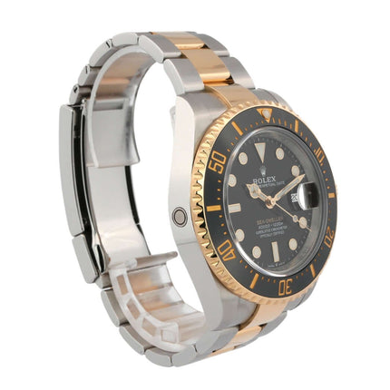Rolex Sea-Dweller 4000 Ref. 126603, Edelstahl/Gelbgold Gehäuse und Armband, schwarze Keramik Lünette, schwarzes Zifferblatt, 2019 Modell.